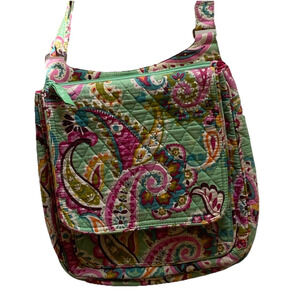Vera Bradley Tutti Frutti Flap Mailbag Crossbody Mint Green Pink Paisley RETIRED